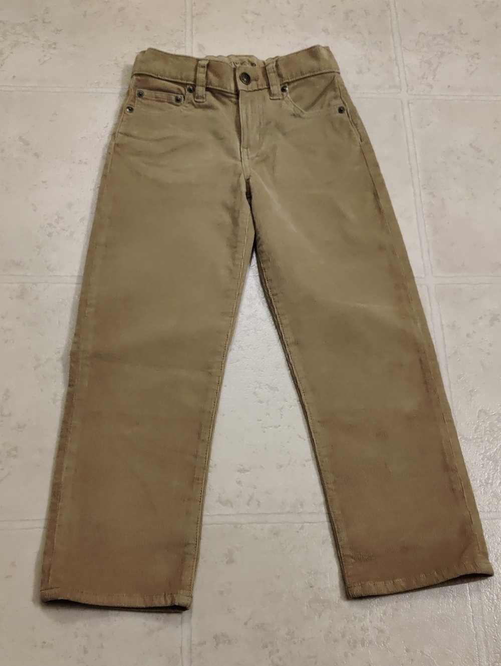 New!Crewcuts Boys Classic Khaki Straight Leg Corduroy Chino Pants Y2K